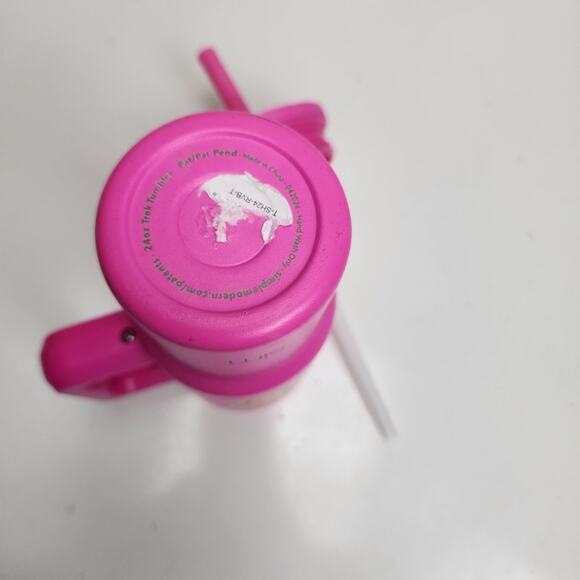 Simply Modern Trek Tumbler 24oz Hot Pink with Handle Straw & Cartoon Kitty NEW - Picture 5 of 5